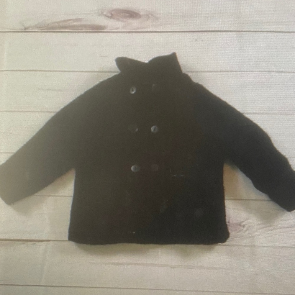 Kids Black Double-Breasted Coat